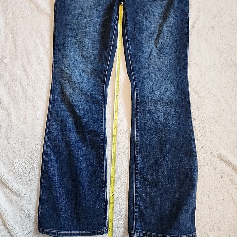Lucky Brand Denim Lolita Boot Cut Low Rise Dark Wash Jeans Size 28/6 Ankle Short